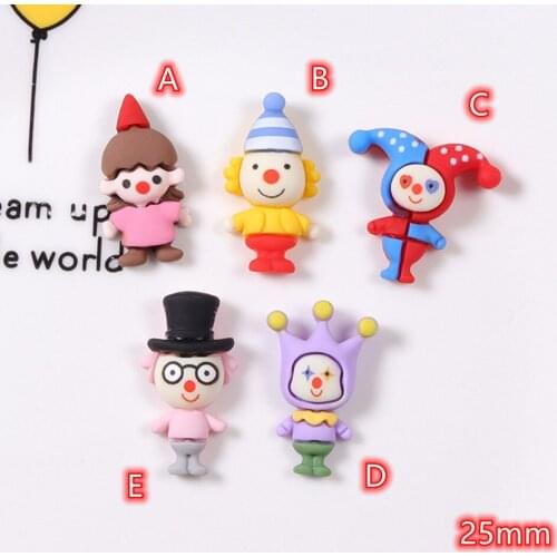 Cabochons Clown 20pcs Cute Clowns Resin Decoration Crafts Flatback Cabochon Embellishments For Scrapbooking Accessories