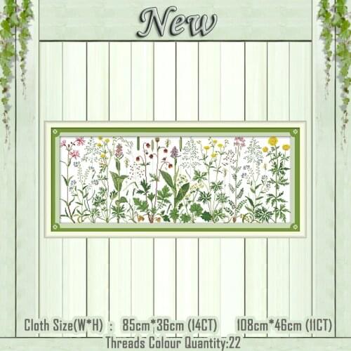 Flowers on the meadow scenery paintings counted printed on the canvas DMC 11CT 14CT kits Cross Stitch embroidery needlework Sets