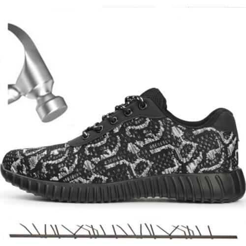 2019 Plus Size Air Mesh Breatable Steel Toe Cap Men Work Shoes Protective Boots Men Soft Bottom Safety Indestructible Shoes