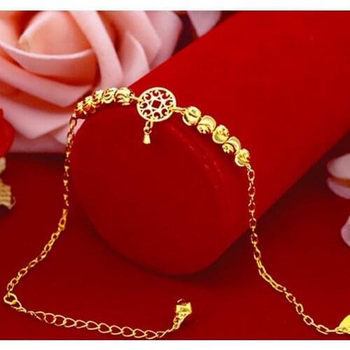 Fashion With Watermelon Bead Anklet Pendant Chain For Women 18k Gold Plated Girlfriend Birthday Gifts Japan Korean Chain Anklets