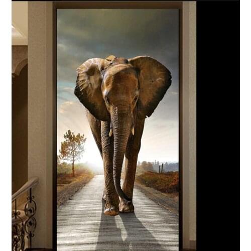 Custom 3D wallpaper wall painting Nordic simple creative black and white elephant porch decorative painting decorative painting