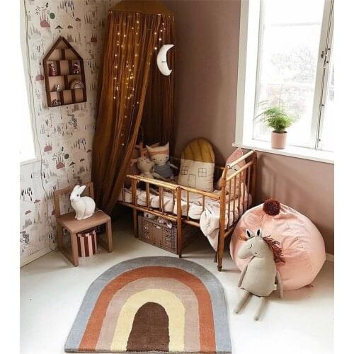 Nordic Non-slip Rainobow Carpet Area Rugs Funny Bedroom Floor Mats Easy Clean Welcome Doormat home decoration Cute Bathroom Rug