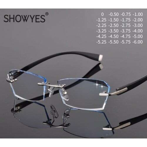 Super Toughness TR Frame Eyeglasses Man Myopic Prescription Glasses High Clear Leans Reading Glasses Rimless Eye Glasses 615
