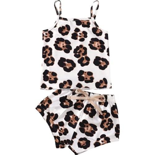 0-24M Newborn Kid baby Girl Clothes Boho Beach Summer Leopard Shorts set Elegant Sleeveless Top tank short Cute Sweet Outfit