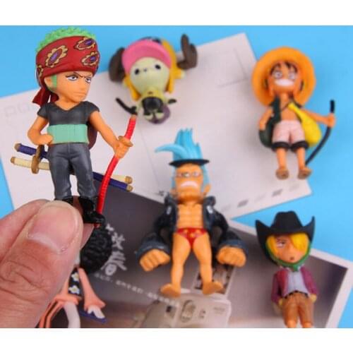 One Piece Series Fridge Magnet Stickers 6 Pieces / Set 3D Fridge Magnet Stickers Message Post Whiteboard Cartoon Fridge Magnet