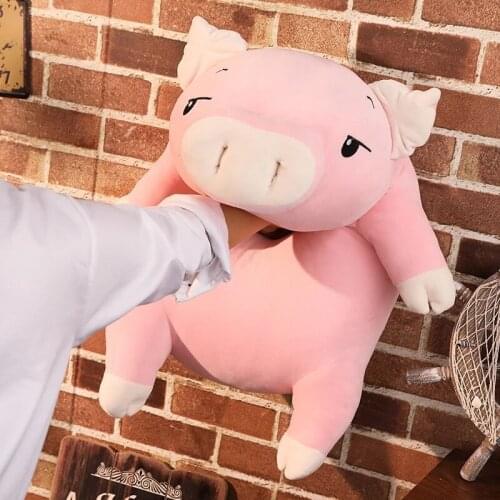 Huge Squishy Pig Stuffed Doll Lying Plush Piggy Toy Animal Soft Plushie Hand Warmer Pillow Blanket Kids Baby Comforting Gift