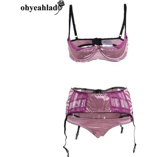 Ohyeahlady Lingerie Open Bust Bra Set Sex Shop Mutande Donna Sexy Hot Plus Size Lingerie Sexy Hot Erotic Garter Set RJ80396
