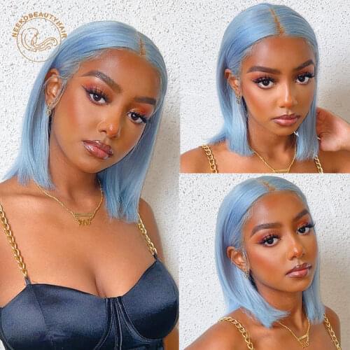 Red Bob Lace Front Human Hair Wigs 13X4 Blonde Pink Blue Grey Green Orange Ginger Colored Short Bob Lace Frontal Wig Closure Wig