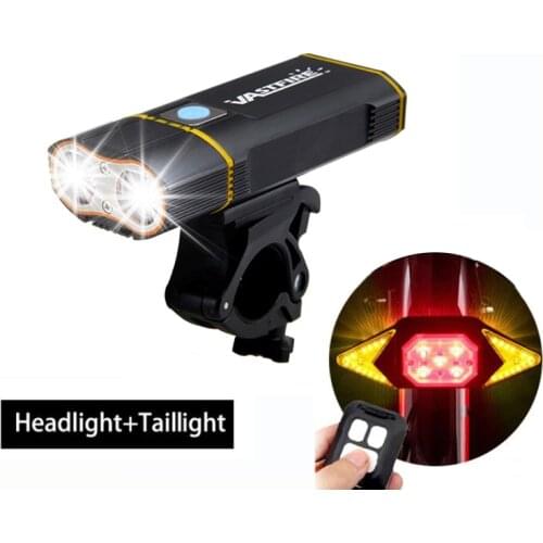 1000 LM 2 LED lamp beads Rechargeable Handlebar Bike Light Front Bicycle light Headlight +rear light ES DE Stock