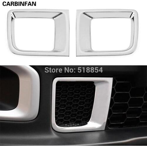 FIT FOR 2015 2016 JEEP RENEGADE CHROME FRONT BUMPER GRILL AIR VENT OUTLET COVER TRIM BEZEL GARNISH MOLDING STYLING FRAME OVERLAY