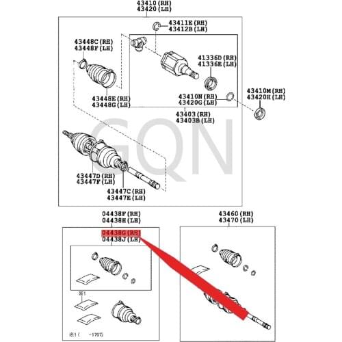 Right front drive shaft inner universal joint dust cover assembly 2010-Toy ota FJC RUI SER LAN DCR UIS ERP RA DO seal