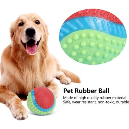 Pet Dogs Rubber Elastic Ball Chew Teeth Grinding Safe Training Interactive Toy Chew Pet Rubber Ball For Dog Teeth Clean