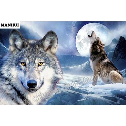 Needlework Diamond Embroidery Wolf Diamond Painting Cross Stitch Animal Painting Home Bedroom Adornment BFC071