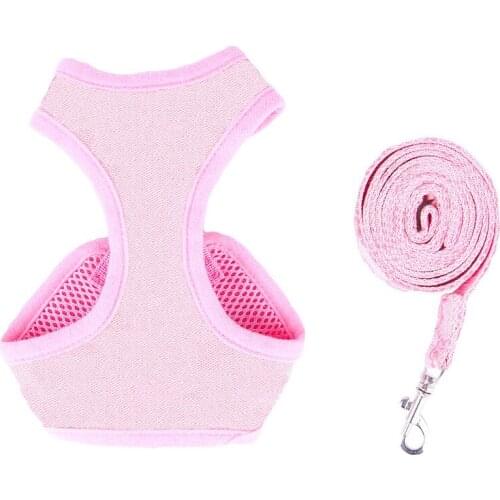 Mesh Vest Dog Harness Leash Set for Small Medium Dogs Fashion Print Designer Dog Harnesses French Bulldog Pug Leading Rope A206