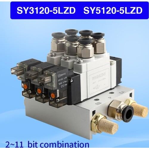 SMC type SY SY3120 SY5120 SY5120-5LZD Solenoid valve combination Single electronically controlled cylinder control valve -5LZD