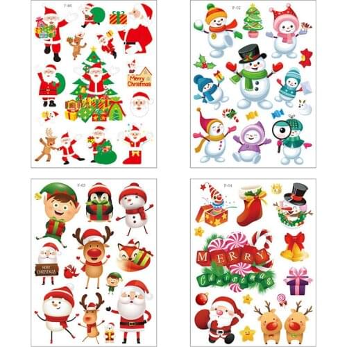 24x32cm Christmas Static Sticker Shop Window 2021 New Year Gift Christmas Decorations for Home Ornaments Xmas Noel Navidad Decor