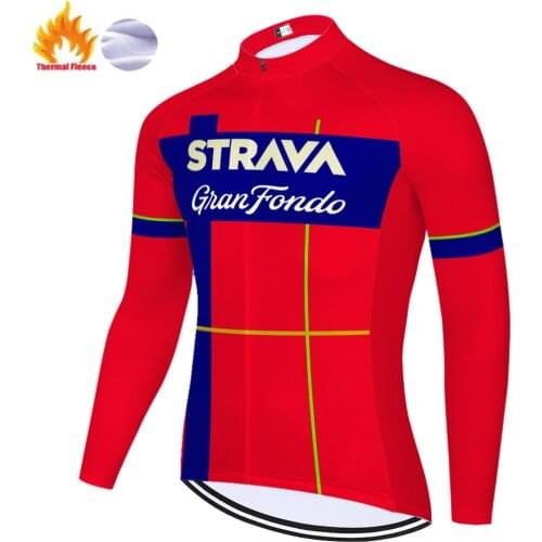 Strava cycling jersey long sleeve Winter Thermal Fleece Bike Clothing 01