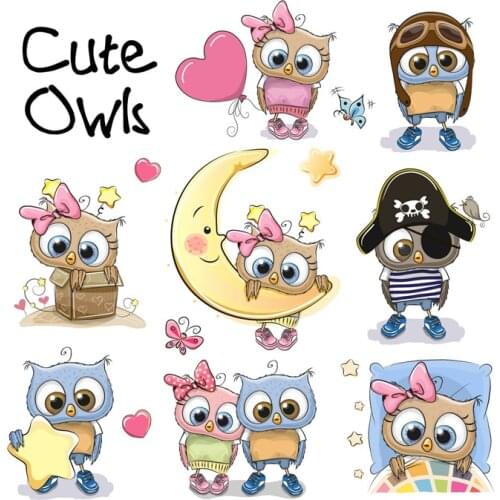 Cartoon Animal Unicorn Iron On Patches For Clothing Kids T-shirt Heat Transfers Thermal Stickers On Kids Clothes Patches DIY