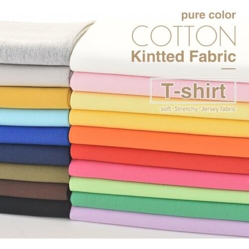 High quality cotton spandex rib fabric for summer T-shirt and tops stretchy Jersey Cuff fabric 50cm