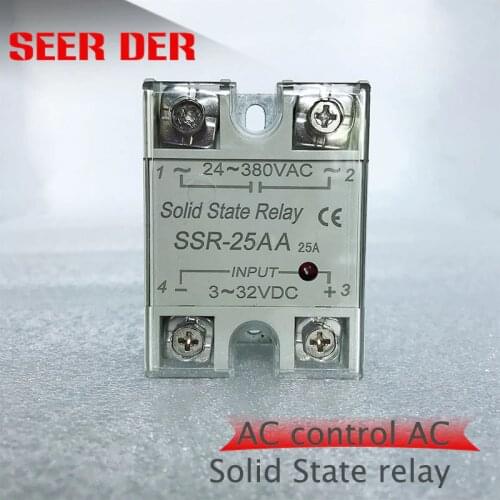 Solid state relay SSR-25AA / 40A / 60AA/ 100AA / actually 3-32V DC TO 24-380V AC SSR series single phase solid state relay