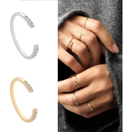 Viny Zircon Openings Ring 925 Sterling Silver Luxury Jewelry Adjustable Rings For Women Wedding Anillos Bague Bijoux 2021 Trend