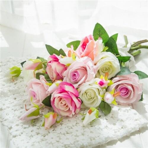 High Quality 1pc Fresh Real Touch Rose Artificial Flowers Branch Rose Flowers Home Decorations for Wedding Birthday Party Flower