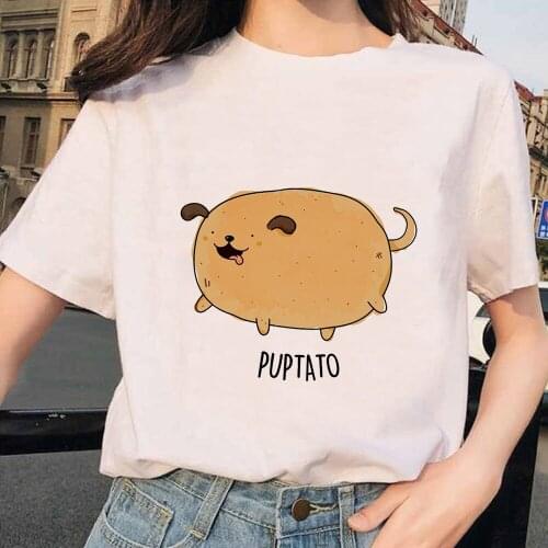 Womens Clothing Cute O-neck Tshirt Korean T-shirt Fashion Clothes Women 2020 Cartoon Image Graphic T Shirt Japan Pun Streetwear