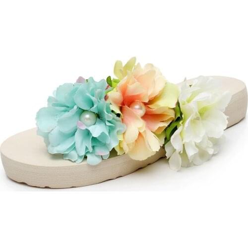 Women sandals summer flat pearl sandals flip flops rome shoes string bead slippers mujer gladiator sandalias sapatos femininos