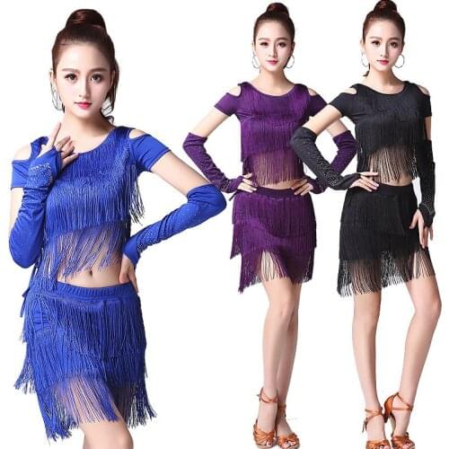 Women Sexy Tassel Dance Performance Clothing Latin Dance Stage Costumes Dress Dance Competition Dresses Dance Wear
