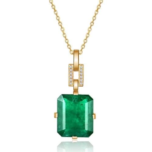 MENGYI Rectangle Green Zircon 9 2 5 Pendant Necklace For Women Geometry Necklace Golden Jewelry Anniversary Party Gift