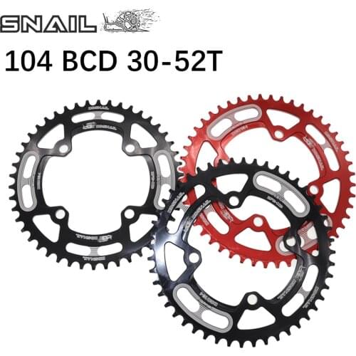 SNAIL Chain ring 104 BCD Round 32t 34t 36t 38t tooth Narrow n Wide Ultralight Tooth Plate MTB Mountain Bike 104BCD Chain Ring