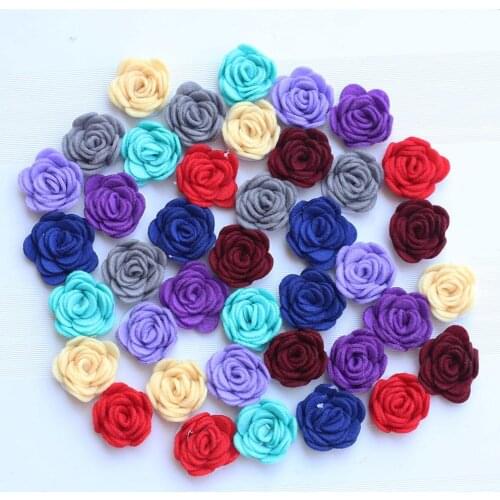 10Pieces/Lot Size 4CM Non-woven Fabrics Rose Flower Handmade Flowers Hand DIY Material Wedding Flower Hair Cloth Accessories