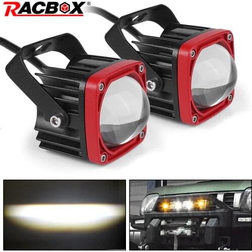 2Inch LED Driving Light 20W Red Square LED Work Light LED Pods 6000K White/3500K Yellow 2500LM For Offroad Car Truck SUV ATV