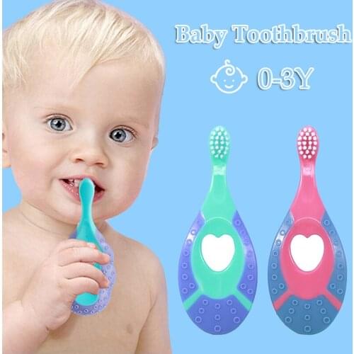 2Pcs Baby Infant Toothbrush Soft Toddler Kids Training Toothbrush for Children Teeth Oral Care Newborn Baby Teether Items 0-3Y