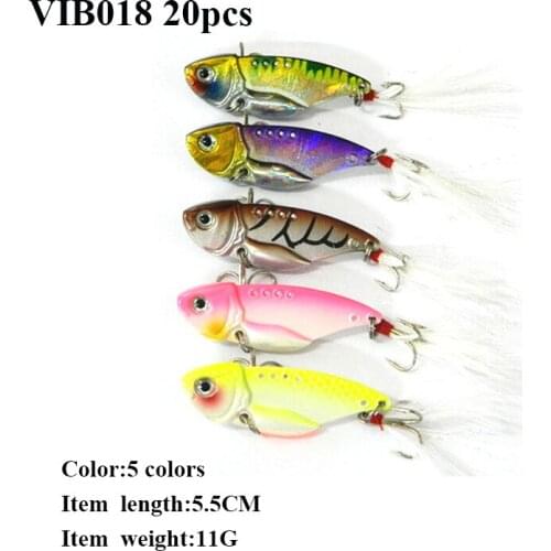 20pcs Metal VIB Fishing Lures Hard Bait Isca Artificial Fishing Lures 6 Models Vibration Bass Blade Lure