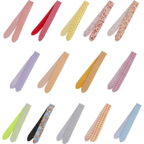 2021 Fashion Bangs Stick Velcro Hairbands Cartoon Flower Print Plaid Children Baby Girls Broken Headbands Hair Accessories