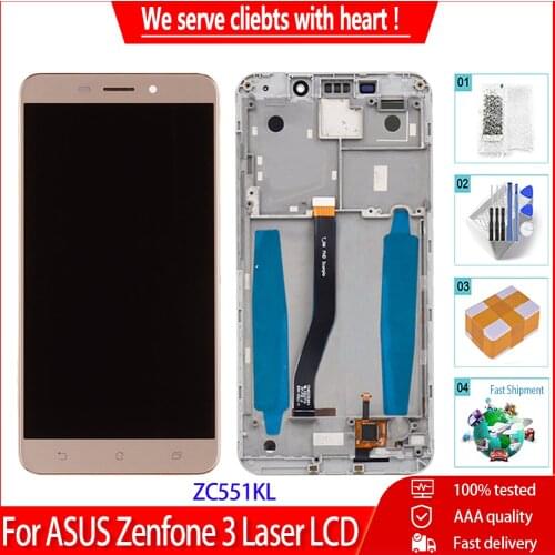 5.5" AAA ZC551KL LCD Screen For ASUS Zenfone 3 Laser ZC551KL LCD Display Touch Screen Digitizer Assembly With Frame Replacement