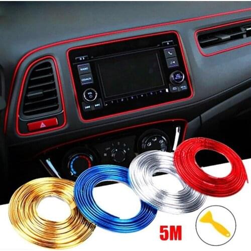 5M Car Seal Door Strip Moulding Trim Dashboard Edge Universal Auto Chrome Accessories Styling Interior Exterior Decoration