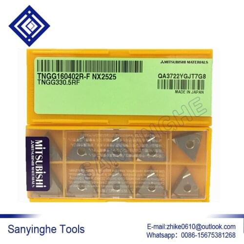 Free shipping high quality 50pcs/lots TNGG160404R-F NX2525 / TNGG160404L-F NX2525 cnc carbide turning inserts