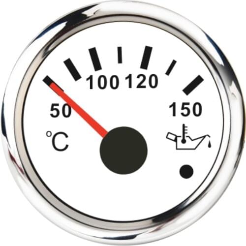 52mm Oil Temp Meter 50-150 Celsius Temperature Gauge With Red Backlight With Alarm Fit For Car Motorcycle Auto Marine Boat