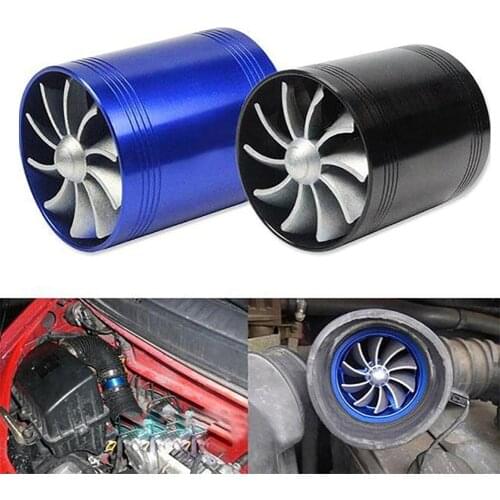 Car Vehicle Turbocharger F1-Z Double Turbine Turbo Charger Gas Fuel Saver Fan Car Supercharger Rubber Covers