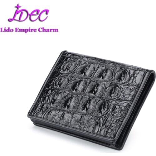 Brand luxurious Short Wallet men Crocodile vertical back leather Quality Male Purse