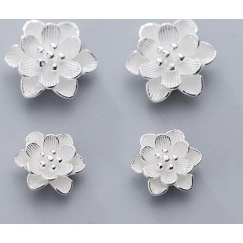 925 Sterling Silver Stereo Flower Charm Beads 13mm 19mm Decoration Ornament Spacer Beads DIY Jewelry Components For Bracelets