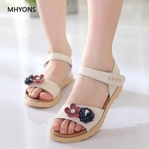 Children Sandals 2020 Summer new Girls Shoes Lovely Flower Shoes Fashion Baby Girls Sandals Kids Sandals Baby Shoes Size 26-36