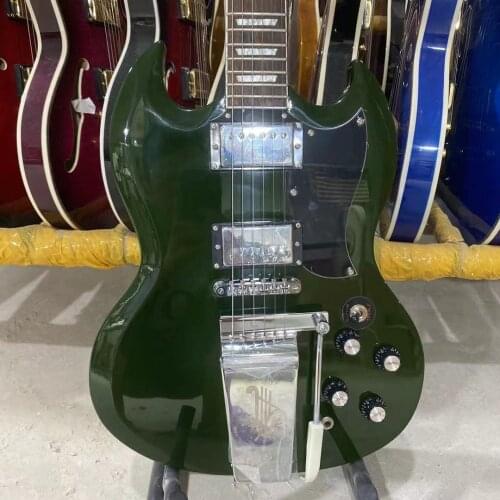 SG G400 Electric Guitar Deep Green Color Chrome Hardware Bigsby Tremolo Rosewood Finboard Mahogany Guitar Body Free Shipping