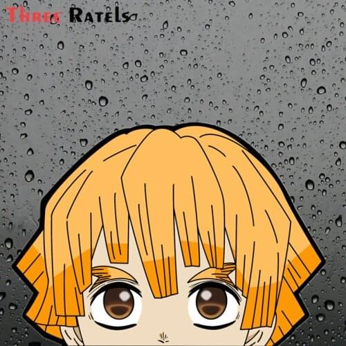 FC264 3D Demon Slayer Inosuke Anime Peeker Car Stickers On Motorcycle Suitcase Home Decor Phone LaptopVinyl Decal