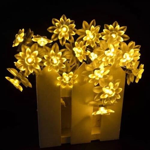 Fairy Lotus Light String LED Flower Blossom Garland Lights Battery Powered for Wedding Christmas Ramadan Bar KTV Decoration