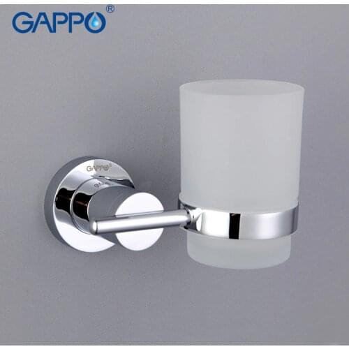 GAPPO 1 set Zinc alloy cup holder Glass cups Wall-mount Bathroom Accessories Single Toothbrush Tooth cup holder GA1806