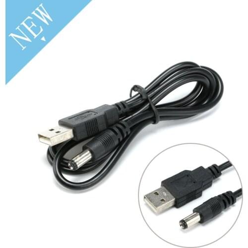 Power Cable USB 2.0 to DC 5.5mm x 2.1mm 0.8M Support 5V Charger Connector Cable for Table lamp Tablet MP3 MP4