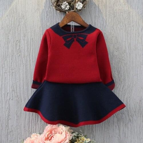 Spring Autumn Girl Clothes Sets Printed Jackets+Skits 2Pcs New Children Clothing Sets Long Sleeve Sweater Suit Kids Clothes